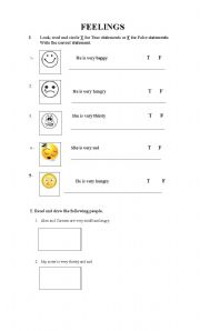 English worksheet: feelings