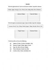 English worksheet: Nouns