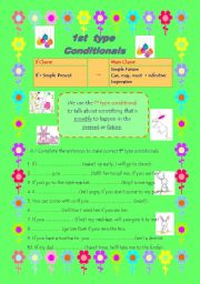 English Worksheet: 1st type Conditionals, presentation and practice
