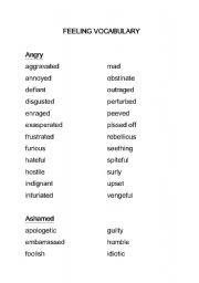 English worksheet: Feeling Verb