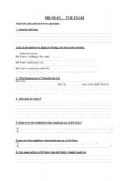 English Worksheet: Mr Bean The Exam