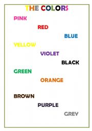 English worksheet: The colors