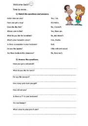 English worksheet: revision time!