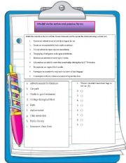 Modal verbs active and passive forms