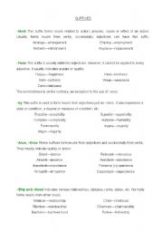 English Worksheet: Suffixes