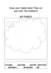 English worksheet: my family!