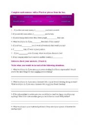 English Worksheet: SECOND CONDITIONAL