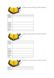 English Worksheet: Phone book