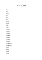 English Worksheet: Numbers