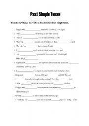 English worksheet: Past Simple Tense