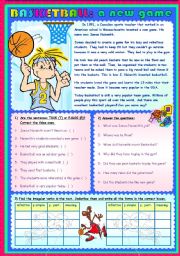 English Worksheet: BASKETBALL: A NEW GAME