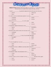 English worksheet: Classroom Objets