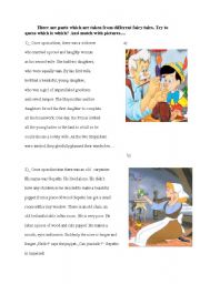 English Worksheet: matching activity