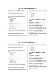 English worksheet: The one where Eddie wont go