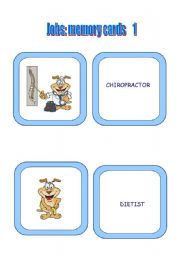 English worksheet: Jobs / Health - Memory cards (1/3)