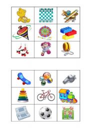 English Worksheet: Toys bingo 1/2