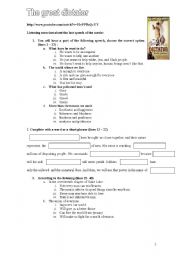 English Worksheet: Listening. The Great Dictator
