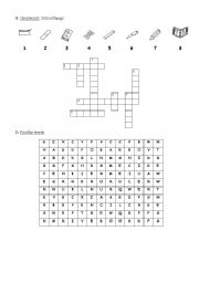 English Worksheet: school stuff