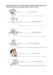 English Worksheet: ilnesses