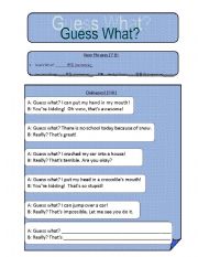 English worksheet: Guess What?