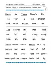 English Worksheet: Irregular Plural, Abstract, and Collective