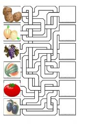 English Worksheet: food maze