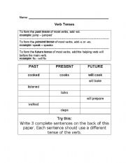 English Worksheet: Verb Tenses