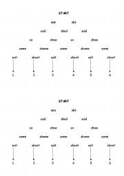 English Worksheet: Listening Pyramid  S and SH