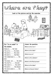 English Worksheet: Where are they?