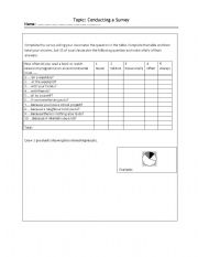 English Worksheet: Conducting a Survey about the Environment