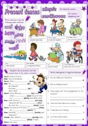 English Worksheet: PRESENT SIMPLE & CONTINUOUS