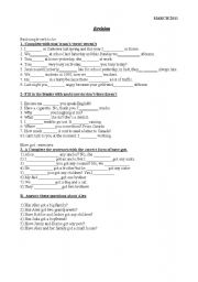 English Worksheet: activities