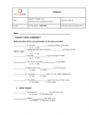English Worksheet: Pre Test