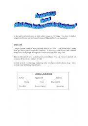 English Worksheet: Year 8 Assessment