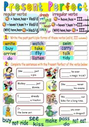 English Worksheet: PRESENT PERFECT TENSE 