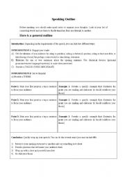 English worksheet: Effective speaking outline and example
