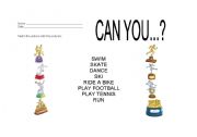 English worksheet: CAN YOU ...? 1