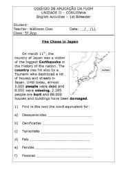 English Worksheet: Chaos in Japan