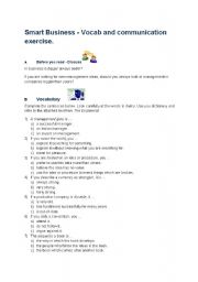 English Worksheet: Talking Smart Business part 1