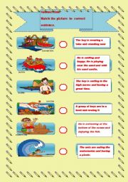 English Worksheet: Summertime- Present progressive