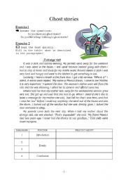 English Worksheet: Ghost stories - writing