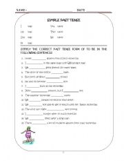 English worksheet: Simple Past Tense