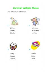 English Worksheet: Carnival multiple choice
