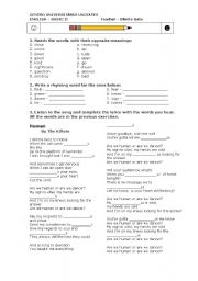 English worksheet: Song - Human by the Killers