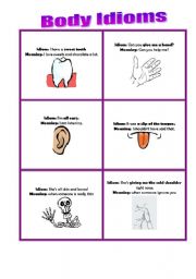 Body Idiom Cards