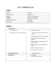 English Worksheet: IF CLAUSE TYPE II LESSON PLAN