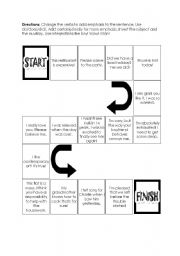 English Worksheet: Emphasis board game