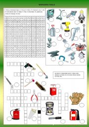 English Worksheet: WORKERS TOOLS  - KEY INCLUDED