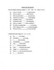 English worksheet: Personal Pronouns, The Verb 