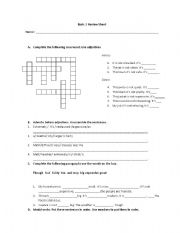 English Worksheet: review interchange 1 units 11-12